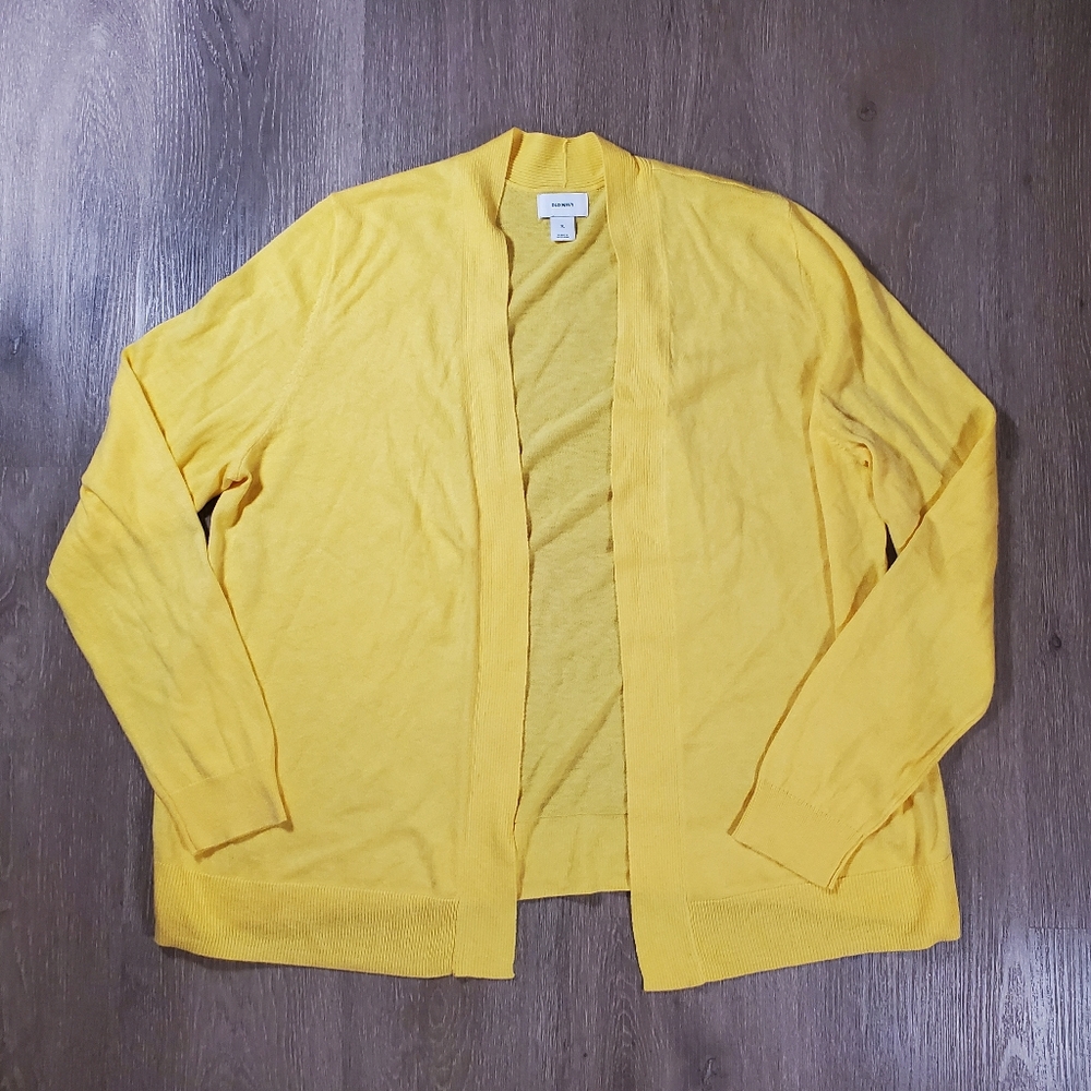 Old Navy Yellow Open Front Cardigan Sweater XL